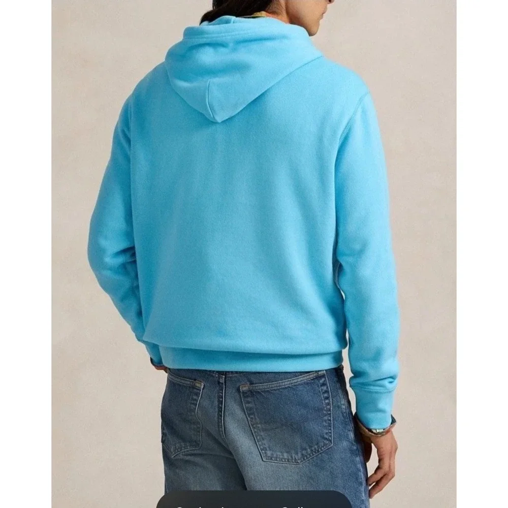 Polo Ralph Lauren Blue Pullover Hoodie w/ White Logo Pockets Big & Tall 3XLT NWT